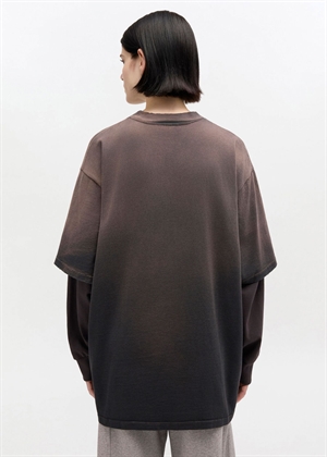 Heavy cotton jersey longsleeve washed effect bluse Phantom A1050044 Ganni 